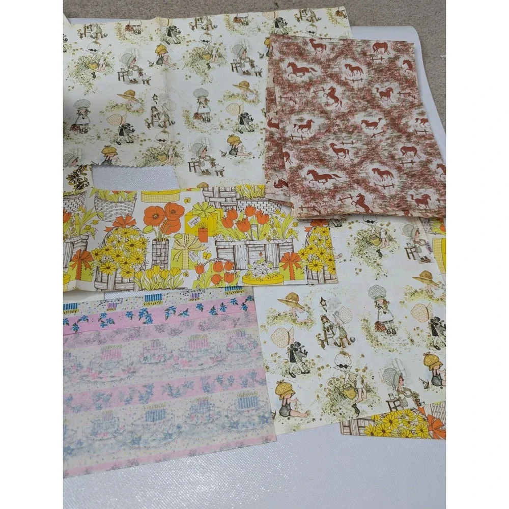 New and Used‎ Vintage Gift Paper 60s 70s Prints Baby Shower Kids Weddings Lot